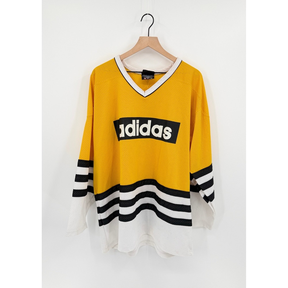 Adidas Vintage 90s Hockey Jersey XL Made in USA Athletic Oversized Sportswear